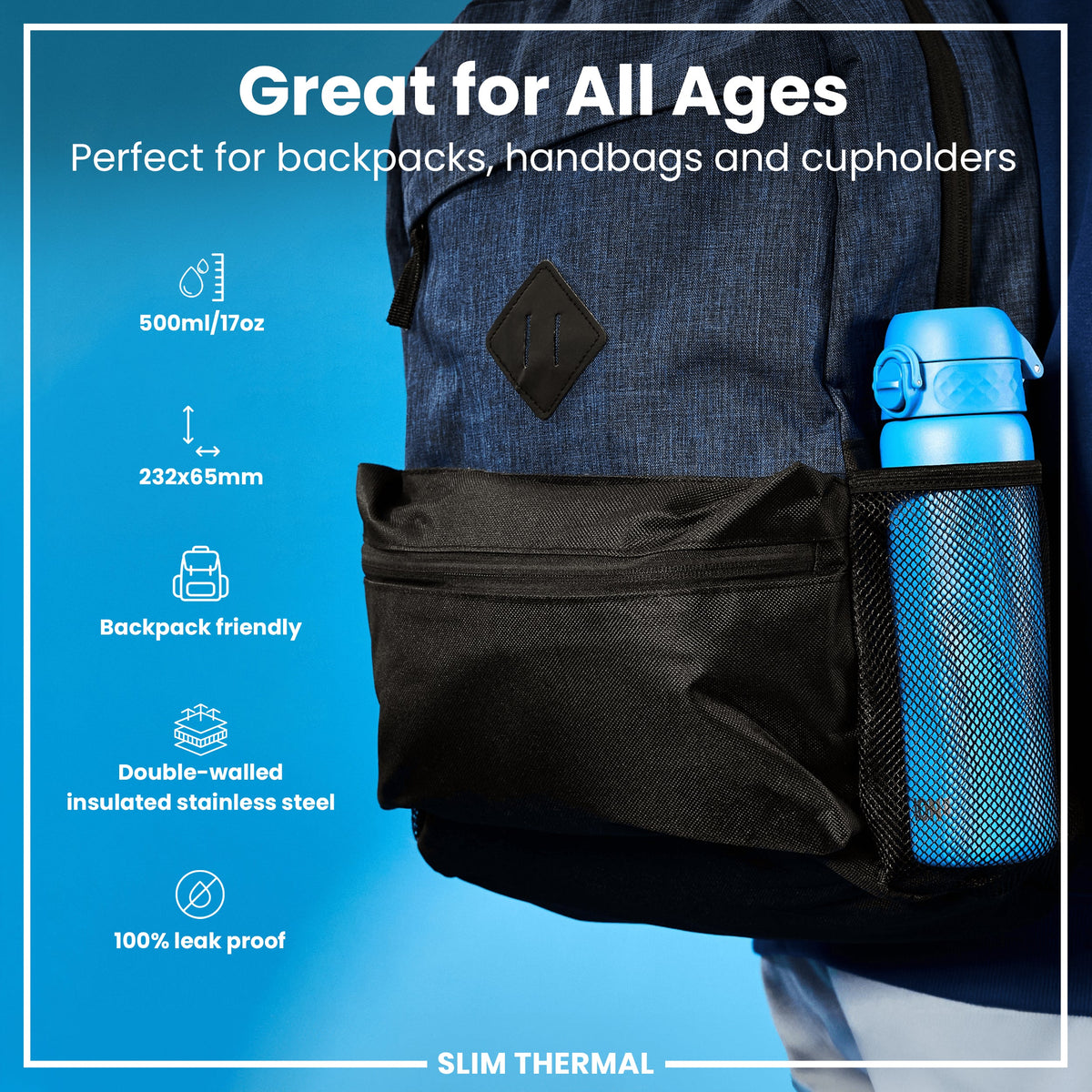 Slim 17oz Insulated Steel - Blue
