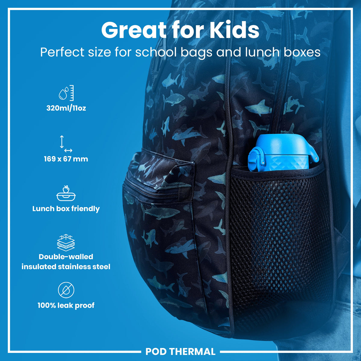 Pod 11oz Insulated Steel - Blue