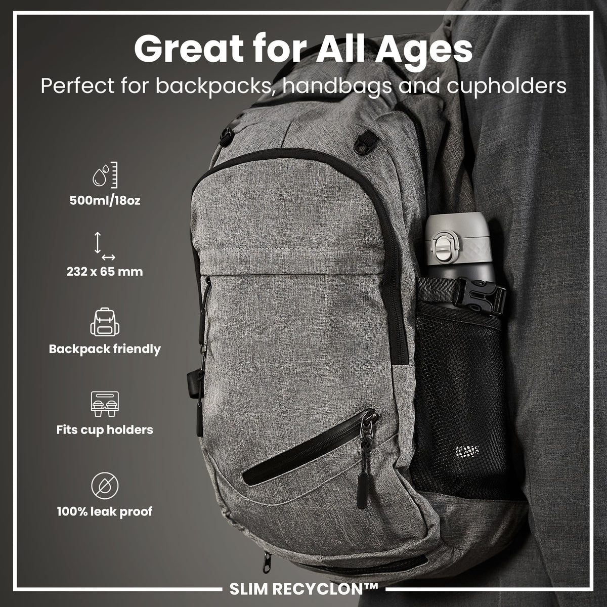 Slim 18oz Recyclon - Grey