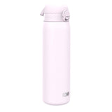 A light purple water bottle stands upright against a white background. The bottle has a screw-on lid with a carrying loop. ION8 is printed near the base.