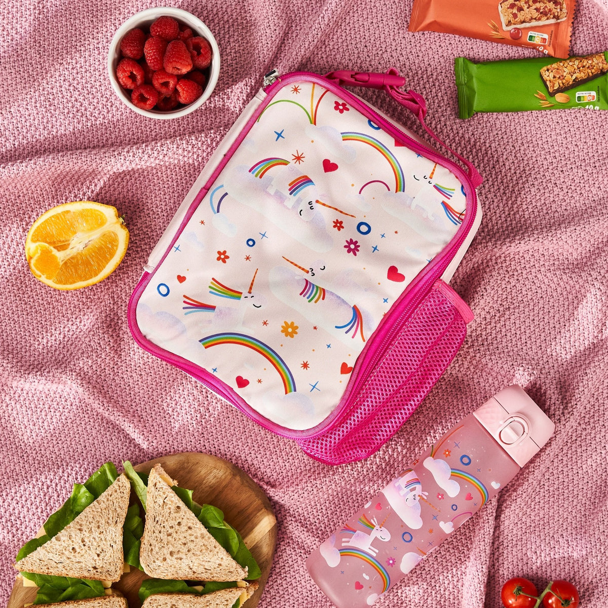 Kids Insulated Lunch Bag - Unicorn Rainbows