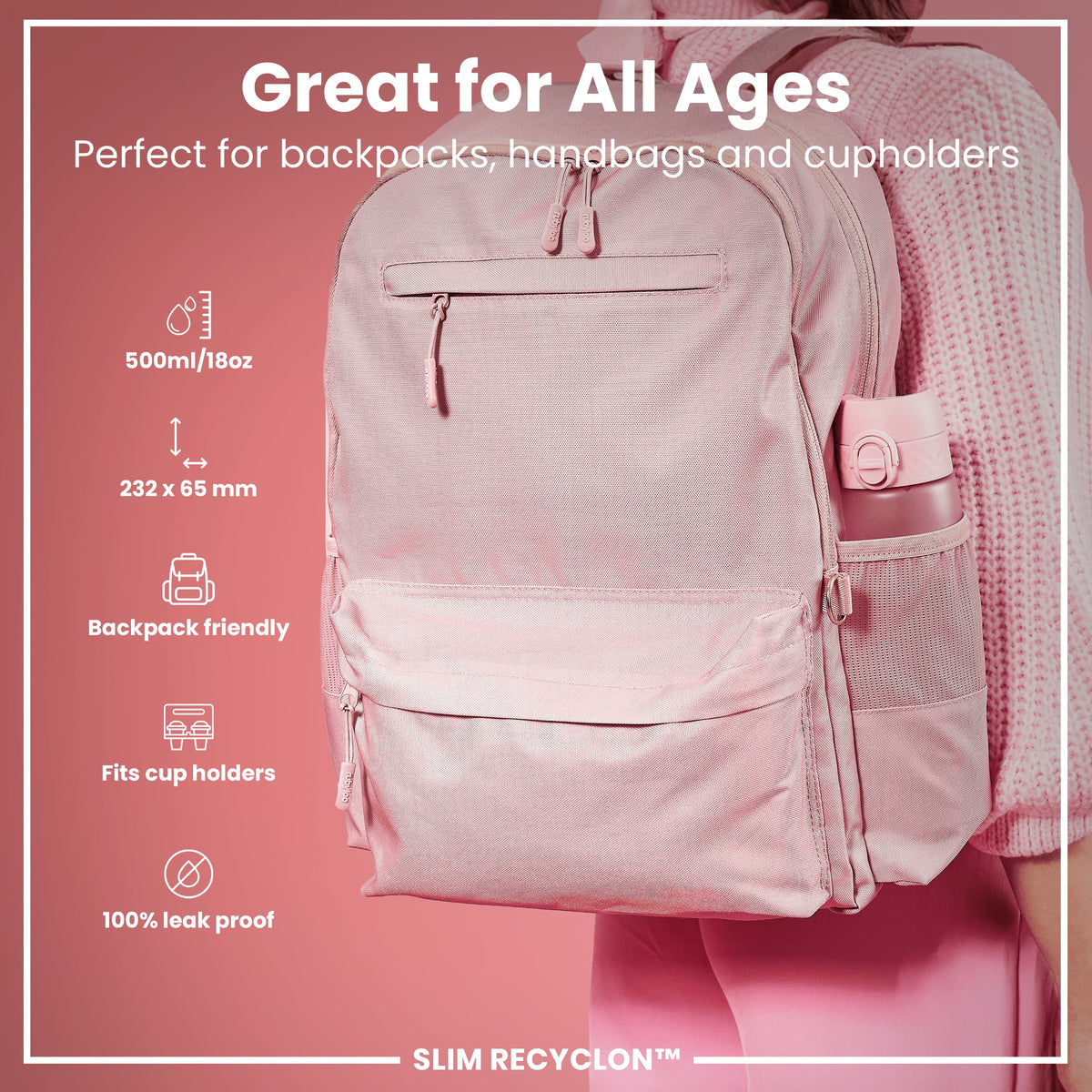 Slim 18oz Recyclon - Rose Quartz